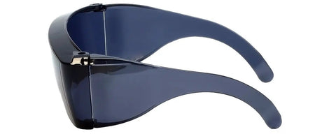 Side view of Fitover Safety Glasses With Uni Lens Smoke Wraparound Eye Protection No Fog Scratch Resistant Protective Eyewear