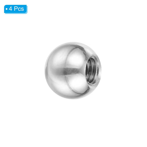 M5x10mm Ball Nuts Knob Set 4 Pack Stainless Steel 304 Female Thread Round Blind Hole Screw Caps Silver