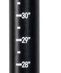 Close-up of depth gauge markings on Beefy Post Hole Digger With No Slip H Grip Handles, Rugged Fiberglass Core, Serrated Head