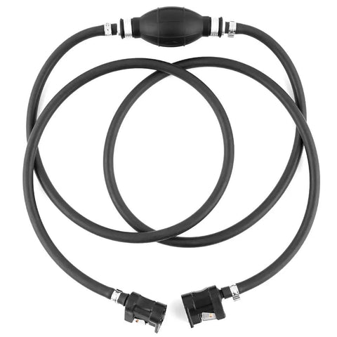 Rugged Heavy Duty Fuel Line Hose With Connector For Boats And RVs, Five Sixteenth Inch Inner Diameter, Seven Foot Long, Primer Bulb Included