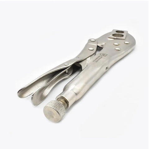 H6 V Grip Crimper For 1/4 And 3/8 Inch Hose With 2 Openings And 2 Dies, Heavy Duty Alloy Steel, Nickel Plated, One Piece Forged Jaw
