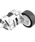 Premium Heavy Duty L08A Belt Tensioner Kit compatible with BMW Main Drive System, featuring a 74mm diameter steel idler pulley.