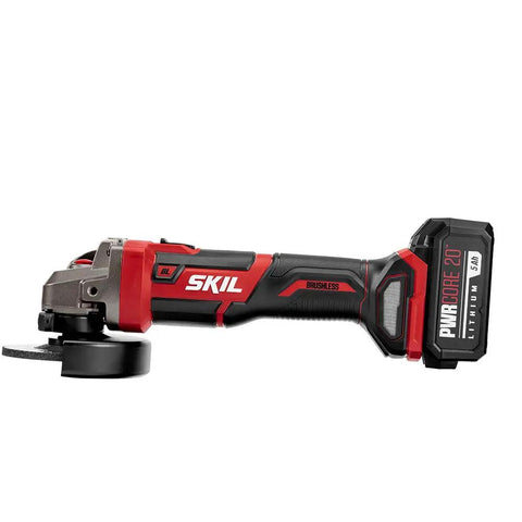 PWR CORE 20 Brushless 20V 4 And A Half Inch Angle Grinder Kit with 5.0Ah Battery for steel and ceramic cutting