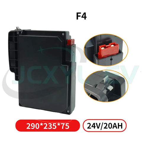 Top Tier 24 Volt 20 Ah Lithium Pallet Truck Battery With Solid Safety Bms Power For Electric Forklift Stackers and Heavy Duty Warehouse Moving Jobs, 290x235x75mm size.
