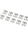 Heavy Duty Five Hole Sofa Spring Clips To Rescue Saggy Seats Straight Up Carbon Steel fasteners displayed in a pack of ten.