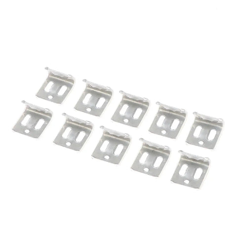 Heavy Duty Five Hole Sofa Spring Clips To Rescue Saggy Seats Straight Up Carbon Steel fasteners displayed in a pack of ten.