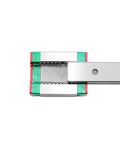 Premium Miniature Linear Rail Guide Carriage Kit With MGN9 MGN12 H Options In Lengths From 100mm To 800mm For Smooth CNC And 3D Printer Builds That Slap. Close-up MGN linear rail carriage with steel block for CNC and 3D printer motion.