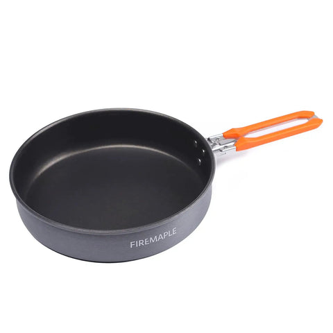 Durable 7.6 Inch Nonstick Camping Frying Pan For Easy Eggs And Steak, Hard Anodized Aluminum Skillet With Even Heating, orange handle