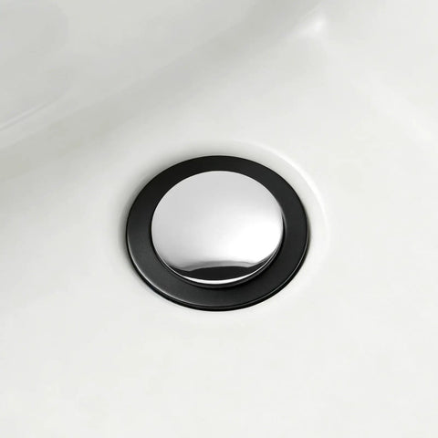 Close-up of Rotary Bath Tub Plug Drain Stopper for Bathtub Overflow Cover, chrome finish on a white bathtub surface.