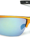 Oversized Men's Sport Sunglasses For Running And Outdoor Adventures With UV400 Protective Lenses, gold-blue finish