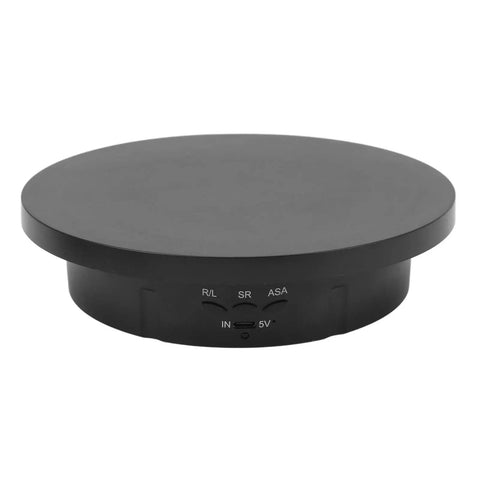 Hype Your Product With This Sick 3-In-1 Electric Rotating Display Stand That Spins Smooth 360 Degrees, black platform with controls.