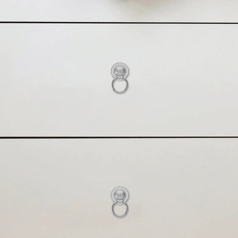 Antique Floral Cabinet Pulls Set Of 4, 36mm Vintage Metal Drawer Handles on dresser with chrysanthemum motif