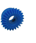 Blue 90 Degree Nylon Bevel Gear For Precise Machinery Drive, 1.5 Module, 16 Tooth Miter Gear, 1:1 Ratio, view of gear teeth