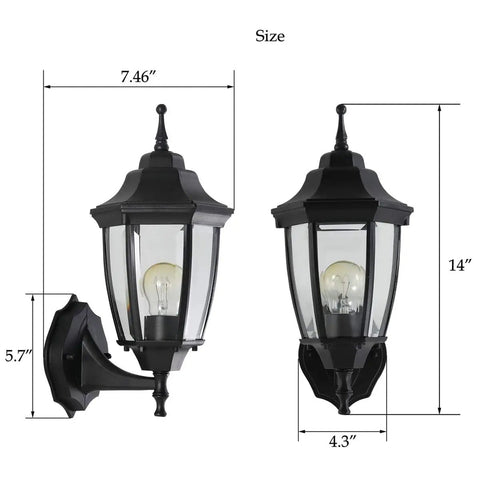 2 Pack Waterproof Aluminum Outdoor Wall Light Fixtures Built Tough For Porch Garage And Patio, No Rust Exterior Lamps