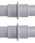 Pool Hose Connector Coupling Adapter 1-1/4 And 1-1/2 Inch, Two Pack, Lets You Link Vacuum Hose, Pool Cleaner, Or Filter Pump Hoses For Above Ground Pools, Mix And Match 1-1/4 And 1-1/2 Hoses To Extend Reach. two gray plastic adapters
