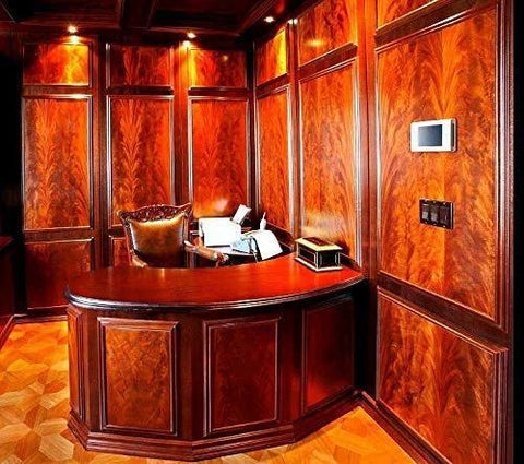 Wood Dye - Aniline Dye 5 Color Kit; wood stain powder shown in a dark mahogany wood-paneled office with curved desk