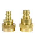 Brass quick couplers for R1234YF To R134A Quick Coupler Kit For Car AC Charging, showing high and low side connectors.