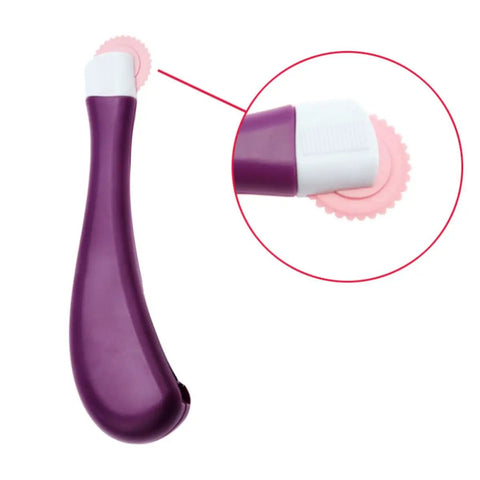 Needle Threading Device With Replaceable Alignment Wheel For Neat Stitches, Pro Grade Durable Plastic Sewing Wheel, Handy Patchwork Tool For Sewing And Patchwork Projects, Easy Grip, Perfect For Crafting, Quilting, And Mending, purple plastic, 14.6 x 3.6 cm