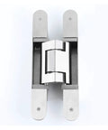 626 3D A8 Satin Stainless Steel Concealed Invisible Hinge For Cabinets And Doors showing front view