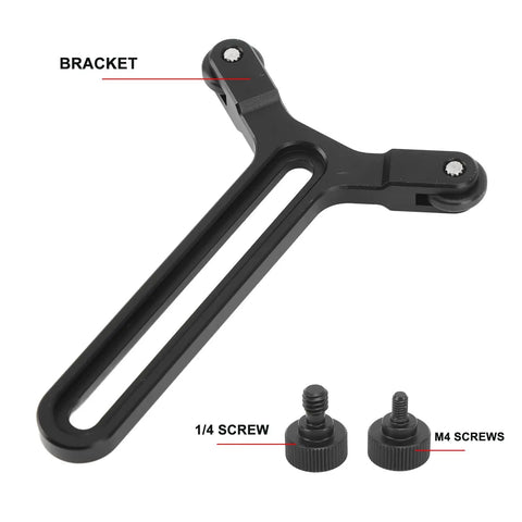 Dual Wheel Y Shaped Lens Support Bracket For S And SC Camera Stabilizers, Universal 5kg Load, showing bracket and screws