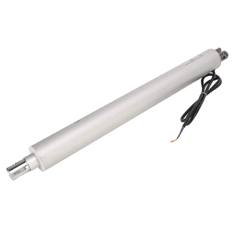 Heavy Duty 12V Tubular Electric Linear Actuator With Planetary Gear Reduction And Tough As Nails Aluminum Housing For IP67 Waterproof High Speed 200mm Stroke Operation Offering Plug And Play Rv Install Or Industrial Setup Straight Up Reliable Performance, featuring a sleek aluminum design and wiring.