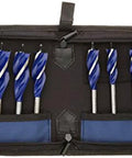 Speedbor Max Wood Drill Bits Set 6 Inch Length 10 Piece Self Feed With Three Cutting Spurs in open case