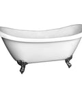 High Performance Acrylic Soaking Tub Featuring A Bold Double Slip Contour Built Tough For Serious Bathroom Makeovers Reliable Flow Control And Zero Fuss Daily Chill with ornate silver feet.