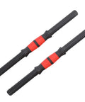 Pair of 40cm dumbbell handles with anti-slip rubber grips and 4 star lock nuts for home gym weight lifting, durable and easy install equipment.