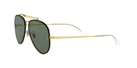 Blaze Aviator Sunglasses For Unisex, Gold Frames With Dark Green Lenses, 61 Millimeter Size, Non Polarized Plastic Lenses, Side View