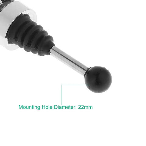 Close-up of Two Position Momentary Joystick Switch with 22mm mounting hole, spring return feature, suitable for industrial control use.