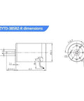 Closed Loop Stepper Motor With Gearbox Offers Smooth Ride Performance And Heavy Duty Torque At Low Speeds Featuring Anti Stall Design And Dead Silent Operation For No Fuss Upgrades dimension diagram.