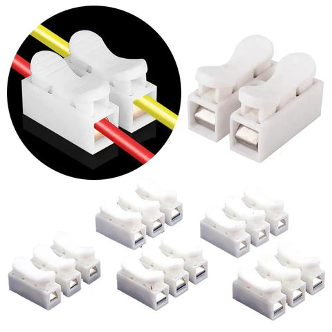 Two Or Three Hole Terminal Block Wire Connector With Push In Screwless Clamp No Fuss Quick Connect For Lamps And Lanterns