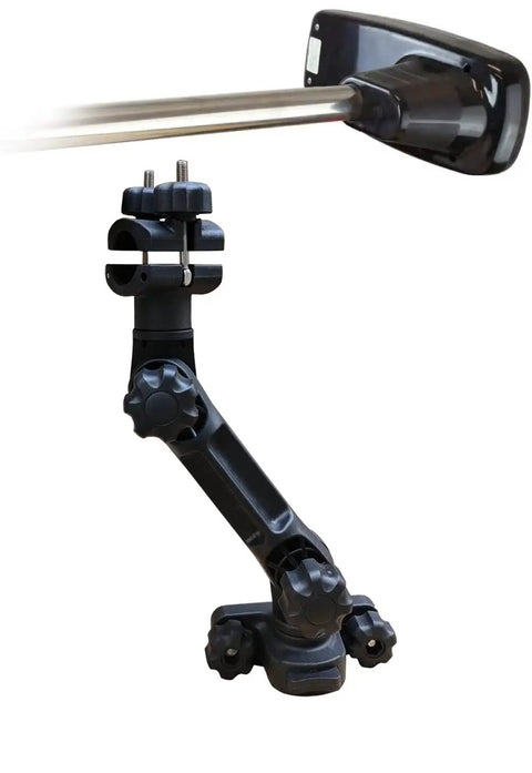 Beefy 360 Degree Trolling Motor Stabilizer Mount for Boat Gunnel Track System shown with heavy-duty composite arm