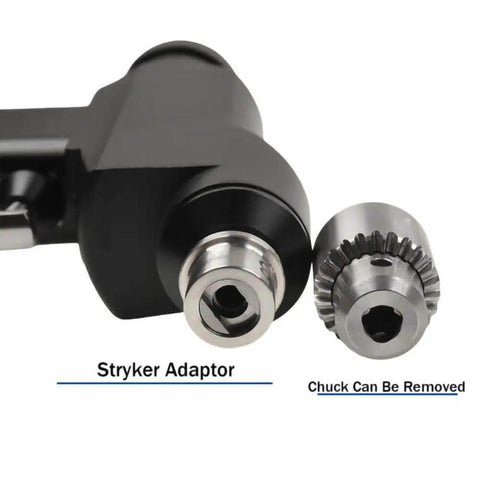 Stryker adaptor and removable chuck for Top Tier Heavy Duty Veterinary Orthopedic Electric Power Drill And Cannulated Bone Drill Kit.