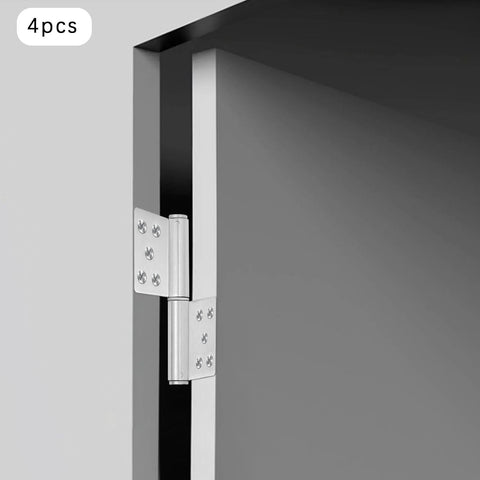 Set Of Four Heavy Duty 304 Stainless Steel Door Hinges In Brushed Silver Finish For Smooth Quiet Operation, High Load Capacity, Easy Installation