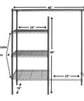 Gunmetal Gray Beefy Adjustable Shelving Unit With 18 Gauge Steel, Tool Free Assembly, 300 Lb Capacity, 1 Inch Shelf Increments, Durable Wire Frame With Venting For Electronics, Perfect Garage And Home Organization. 48x24x52 in