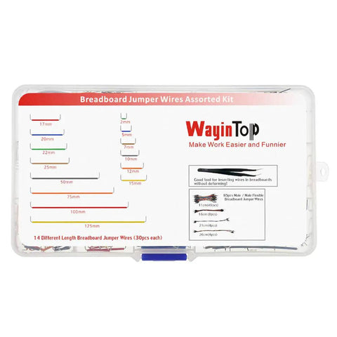 Hella Solid Breadboard Jumper Wire Kit Featuring 14 Assorted U Shaped Cables And Flexible Male To Male Solderless Wires Plus Tweezers For Effortless Circuit Prototyping And Electronics Projects in organized storage box.