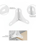 Heavy Duty Steel Corner Brace White Metal Shelf Bracket For Wire Shelving And Rack Joint Reinforcement showing precision-cut holes and corner support.