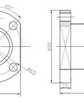 Technical drawing of Ball Screw Nut For SFU3205 And SFU3210 With 5 Or 10 Mm Pitch, 32 Mm Diameter, Right Or Left Hand Thread