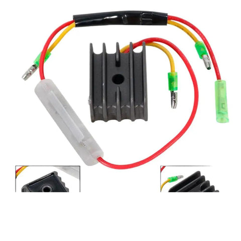 12V Voltage Regulator Rectifier For 4HP 5HP 6HP Small Engine Models M4C MFS4A2 MFS4B M5B M5BS MFS5A2 MFS6 MFS5 Replaces 369760601 369-76060-1 black finned unit with wiring leads