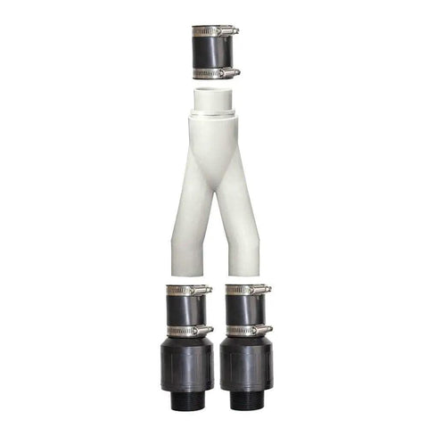 Dual Sump Pump Install Kit For Basement Backup No Brainer Easy Y Connector To Merge Two Pumps Into A Single One And A Half Inch