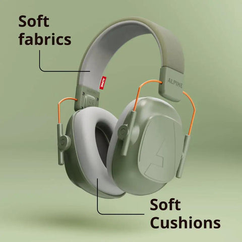 Kids Noise Canceling Headphones With 25 dB Sound Reduction Adjustable For Ages 3 To 16 CE And ANSI Certified, green, side view.
