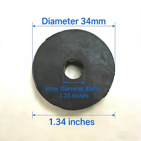 Tough As Nails Natural Rubber Motor Mounts Kick Ass Vibrations From Compressors And Heavy Duty Equipment Easy Bolt Through Installation Boss Grade Damped Pads 8 Pack Dead Smooth Ride, round rubber mount with dimensions shown.