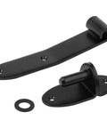Heavy Duty T Strap Gate Hinges Four Pack Black Finish Lifting Barn Door Hardware with pin and washer set.
