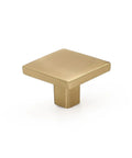 Close-up of a single Champagne Bronze Square Cabinet Knob from the 20 Pack Zinc Solid Single Hole Dresser Drawer Pulls