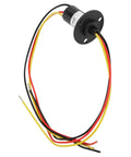 Mini Slip Ring For Three Wire Setup 15A 0 To 600V 150RPM Wind Generator Component With Durable Plastic Housing And Smooth Power Transfer For Rotating Gear, black flange mount with 3 wires