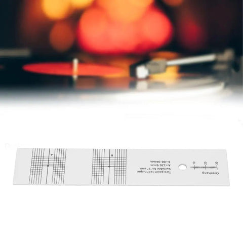Turntable Alignment Tool Protractor For Precise Cartridge Setup Acrylic Calibration Ruler For Half Inch Mount LP Phono Measurements Easy To Use Audio Calibration Gear For DJs, acrylic with alignment grid
