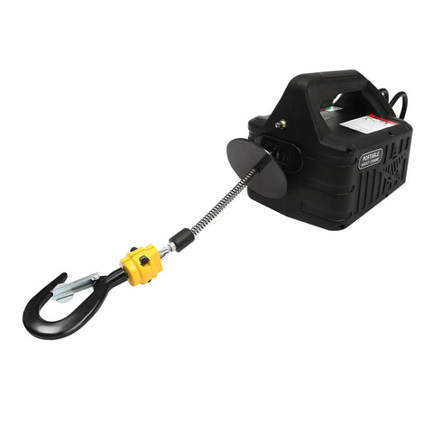 Beefy 3 In 1 Electric Hoist Winch Featuring A Tough 1100 Pound Lift Capacity And Mighty 1500 Watt Motor built with a sturdy aluminum frame.