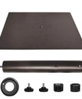 Heavy Duty Square Umbrella Base With Steel Plate Stand For Patios Up To 160 Lbs, Reddish Brown Finish parts displayed on white background