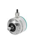 Pro Grade High Resolution Incremental Rotary Encoder With Precise Position Feedback For CNC Robotics And Automation Applications Using Relative Measurement To Track Position Changes Only Model ENI58IL S10CA5 1024UD1 RC1, front view, metal casing
